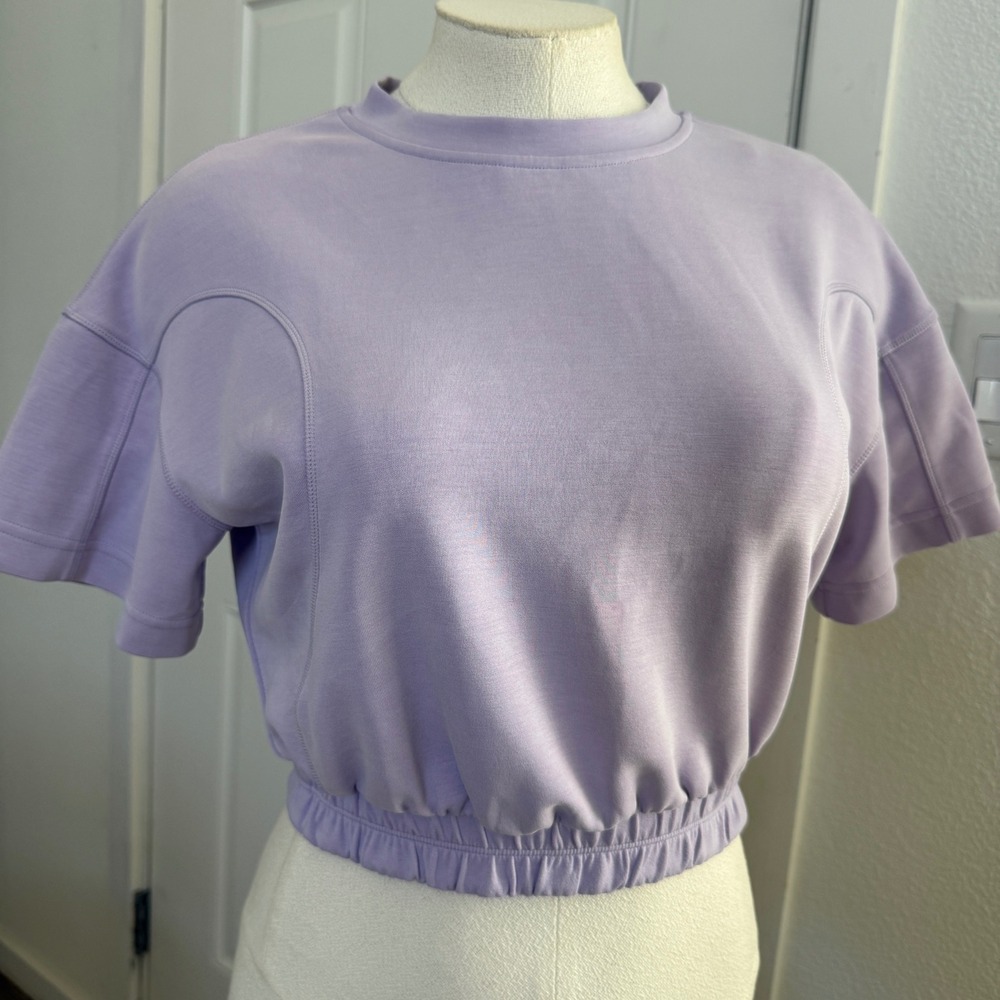 Lululemon Softstreme Cropped Short Sleeve Sweatshirt Lilac Balletcore S 4/6
